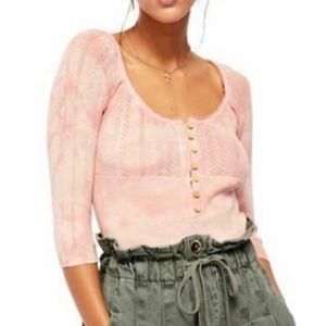 Free People Peach Pink Combo Top